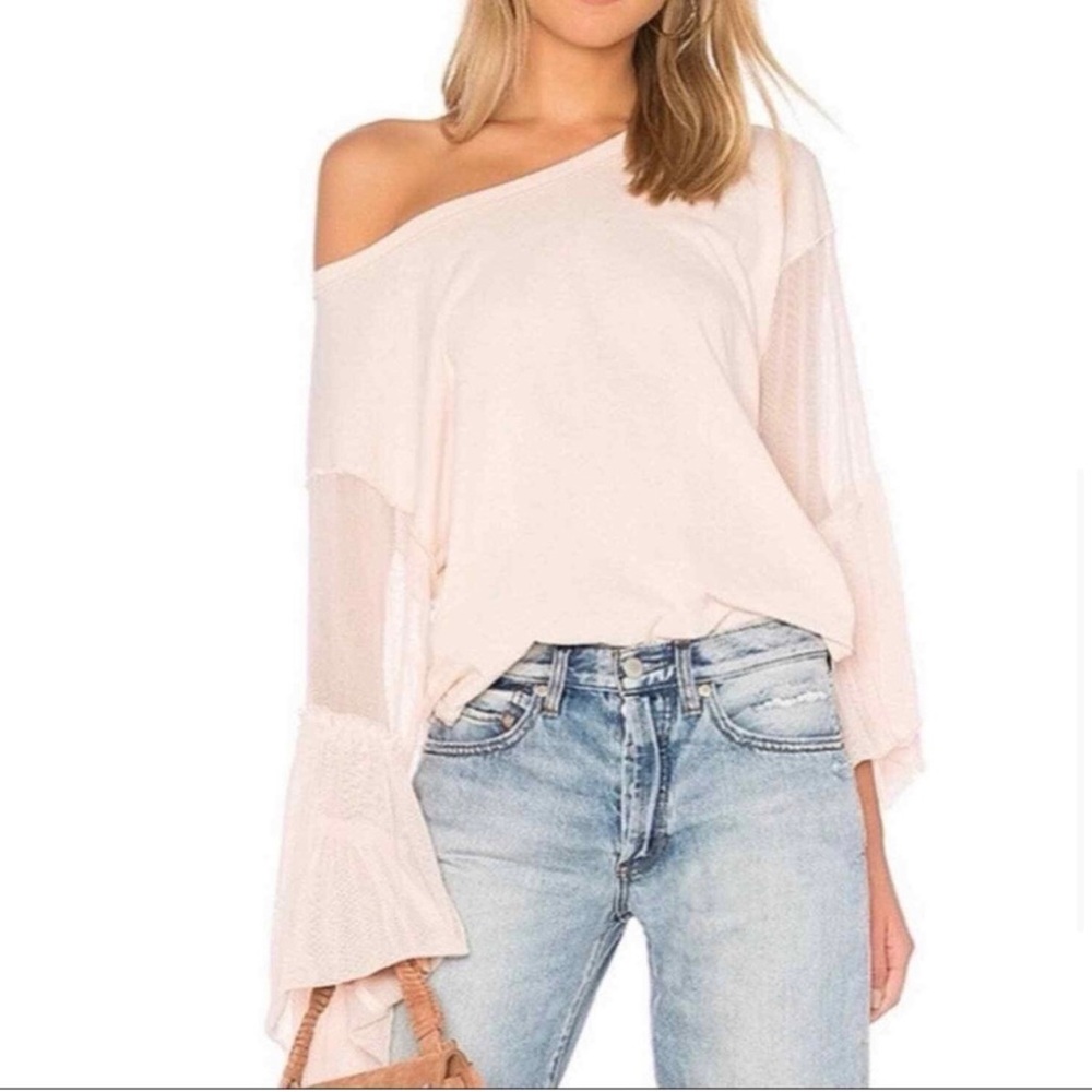 Free People Still Got It Mesh Bell Sleeve Blouse in size Small.